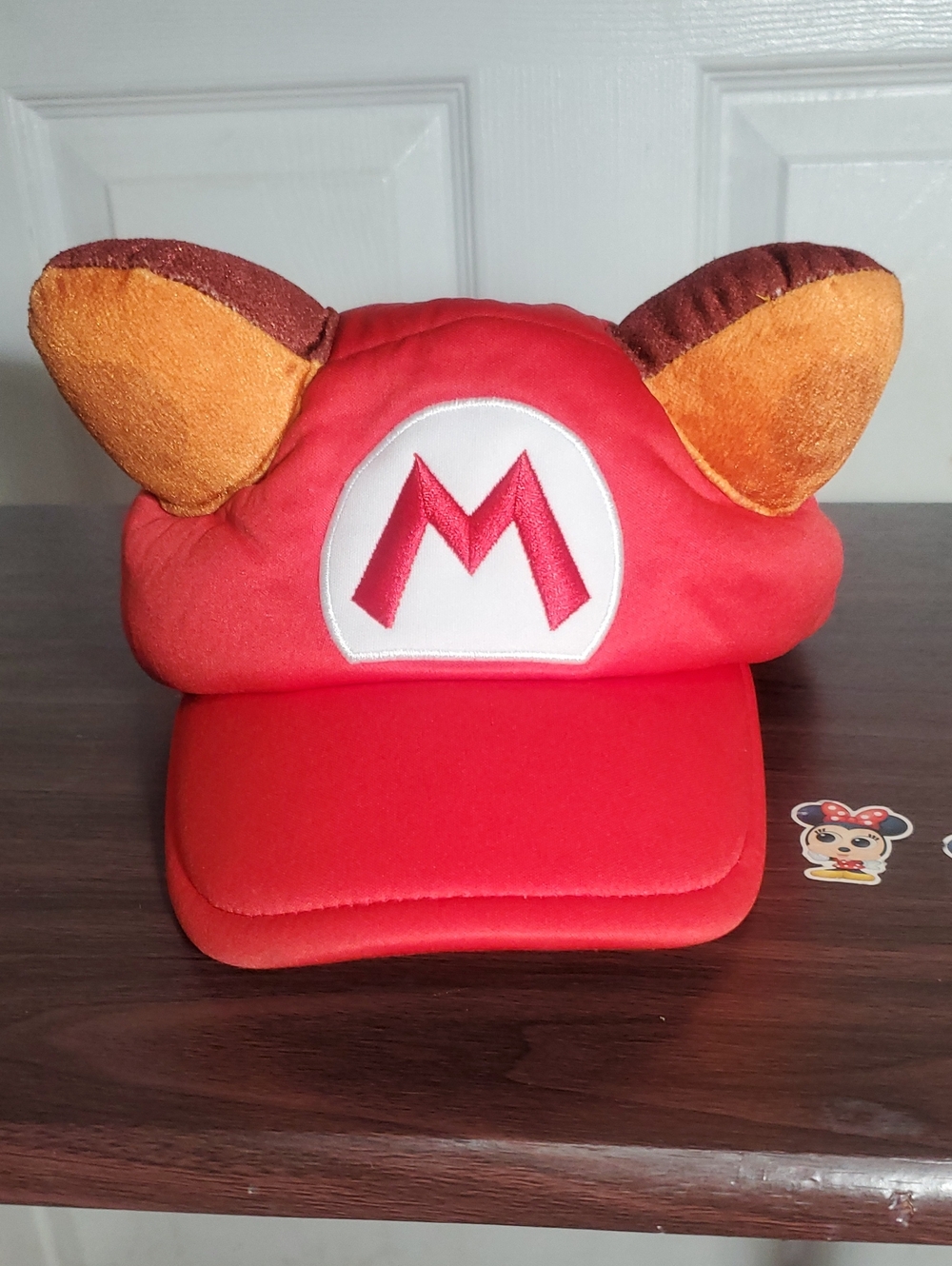 Nintendo Red Plush Mario Cap with Brown and Orange Ear Accents